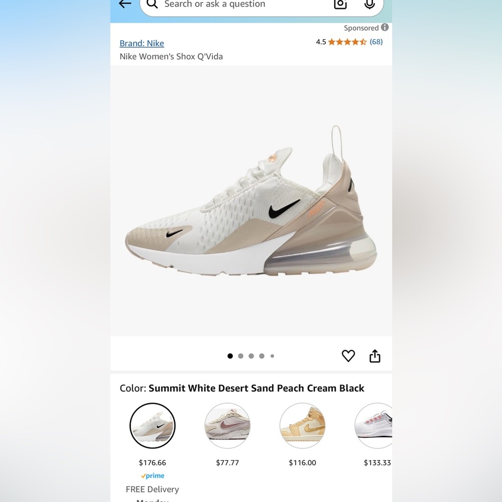 Nike Air Max 270 Cream Sneakers